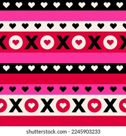 Heart and typography design seamless pattern design for Valentine's day.