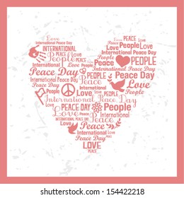 Heart typography - International Day of Peace