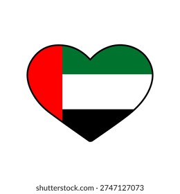 Heart with the UAE flag
Vector heart with the flag on a white background