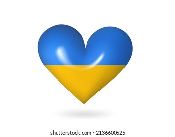 Heart with Ukraine flag colour. Support Ukraine concept. vector illustration isolated on white
