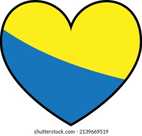 Heart with Ukraine Flag - Pray For Ukraine