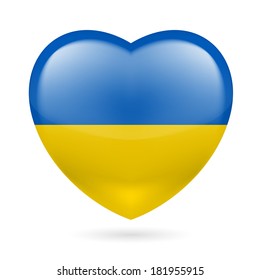 Heart with Ukrainian flag colors. I love Ukraine