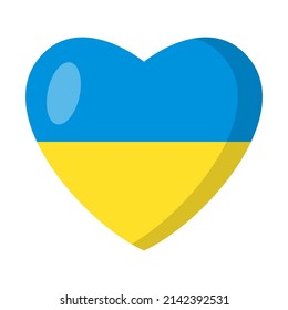 Heart with Ukrainian flag. Simple and clean design.