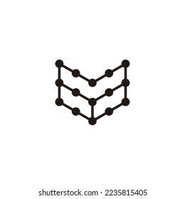 Heart, unique geometric symbol simple logo vector