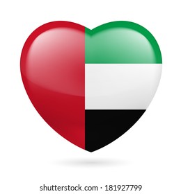 Heart with United Arab Emirates flag colors. I love UAE