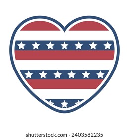 Heart United States flag icon symbol