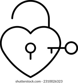 heart unlock lock key security Outline