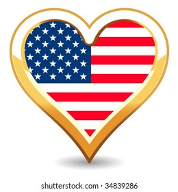 Heart USA Flag