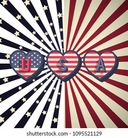 Heart of the USA flag colors and symbols