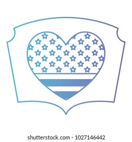 heart with usa flag patriotic icon