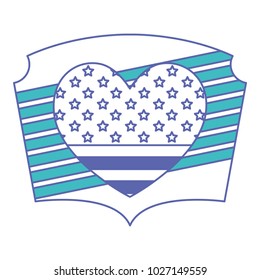 heart with usa flag patriotic icon