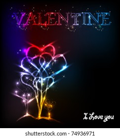Heart valentine background light design