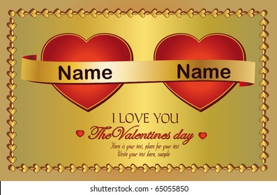 Heart - Valentine Card, Frame vector template