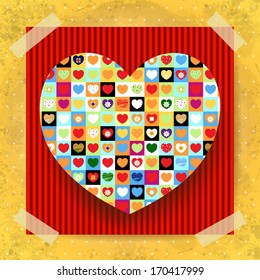 Heart, valentine card. Vector