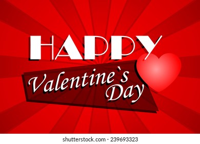 Heart Valentine. Valentine Day. Heart Holydays Background. Editable Vector Illustration. 