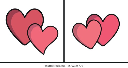 Heart valentine day icon vector basic design simple and modern concept graphic