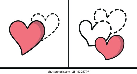 Heart valentine day icon vector basic design simple and modern concept graphic