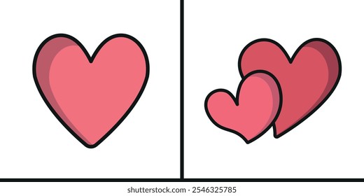 Heart valentine day icon vector basic design simple and modern concept graphic