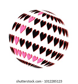 Heart valentine design symbols heart black color shape sort in world figure abstract pattern background,EPS10