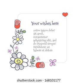 heart valentine flower wedding vector illustration