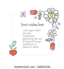 heart valentine flower wedding vector illustration
