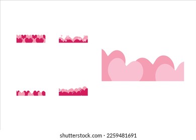 Heart Valentine Footer Design Vector