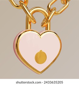 corazón valentine gold vector 3d