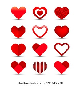 Heart valentine icon set vector illustration