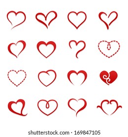 Heart valentine icon set vector illustration
