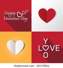 Heart valentine icon set vector illustration