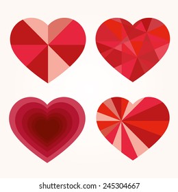 Heart valentine icon set vector illustration