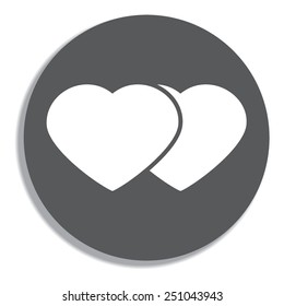 Heart valentine icon set vector illustration on a grey background