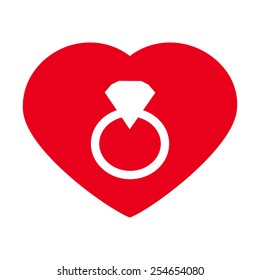 Heart valentine icon set vector illustration with Diamond ring vector icon 