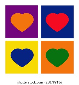 Heart valentine icon set vector illustration