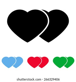 Heart valentine icon set vector illustration