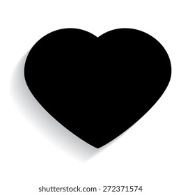 Heart valentine icon set vector illustration with shadow