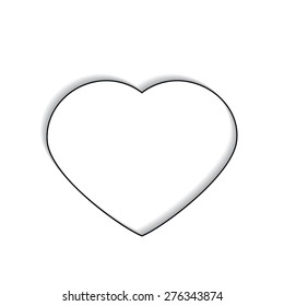 Heart valentine icon set vector illustration  with shadow