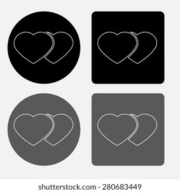 Heart valentine icon set vector illustration