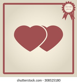 Heart valentine icon set vector illustration