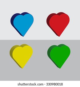 Heart valentine icon set vector illustration