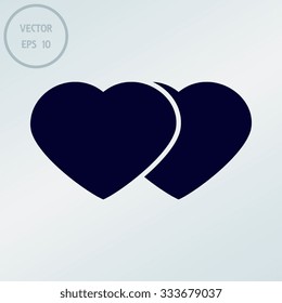  Heart valentine icon set vector illustration