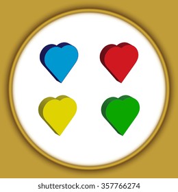 Heart valentine icon set vector illustration