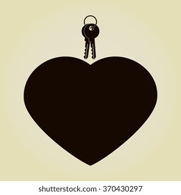 Heart valentine icon set vector illustration with Key icon