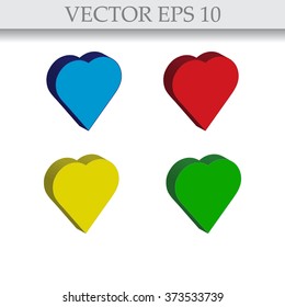 Heart valentine icon set vector illustration