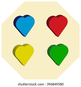 Heart valentine icon set vector illustration