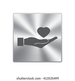 Heart valentine icon set vector illustration with flat of the hand icon 