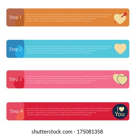 heart valentine infographics set 