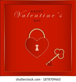 heart valentine key red vector