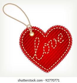 Heart valentine label