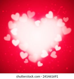 Heart valentine light vector background
